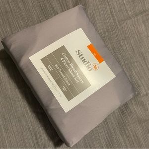 Studio 3B Full-size grey linen set (sheet, fitted sheet, pillow cases) - New